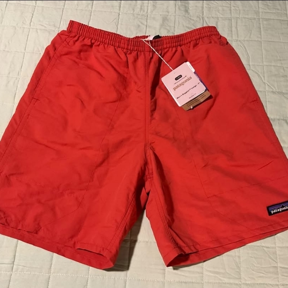 Patagonia Mens 7" Lined Baggies w/Brief Small Red NWT